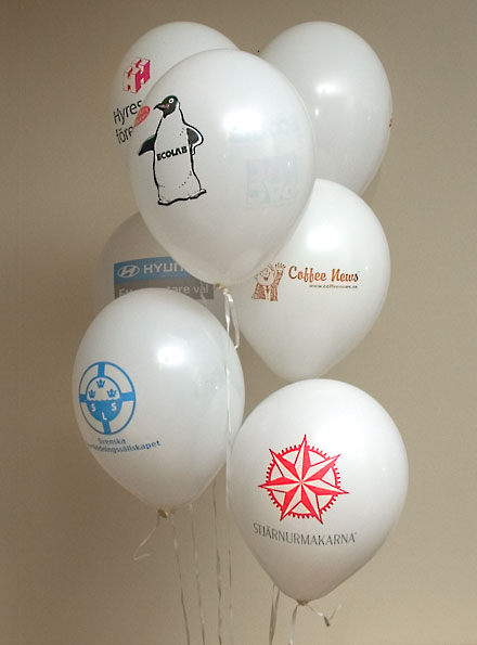 Ballonger med tryck - Vita